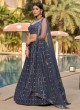 Delightful Grey Georgette Embroidered Lehenga Choli